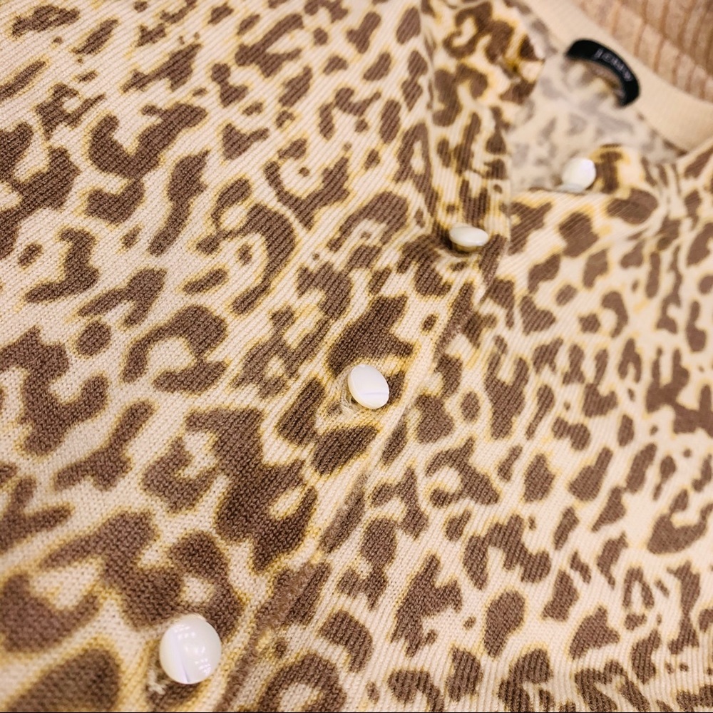 J. Crew Leopard Print Cropped Cardigan S - image 6